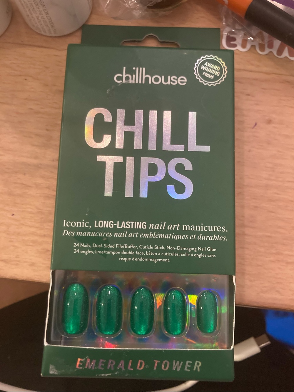 Hill House Chill Tips Press-On Nails in Emerald